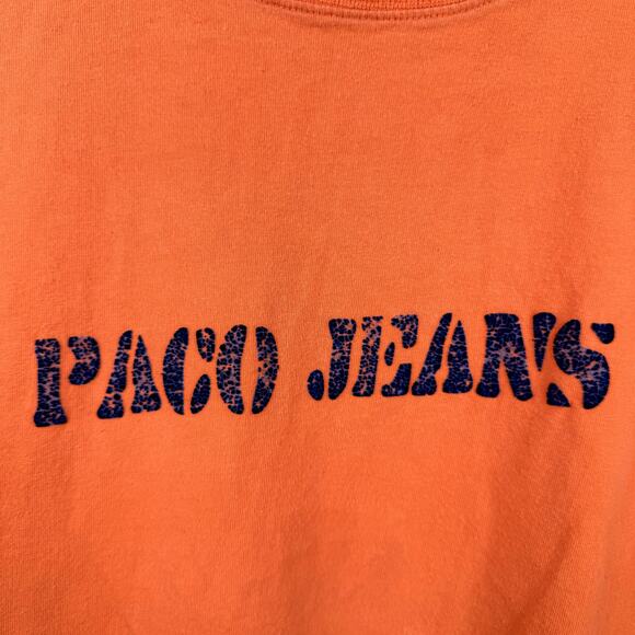 Vintage Paco Shirt Size XL Orange Short Sleeve Spellout Logo Sportswear 90s - Picture 4 of 10